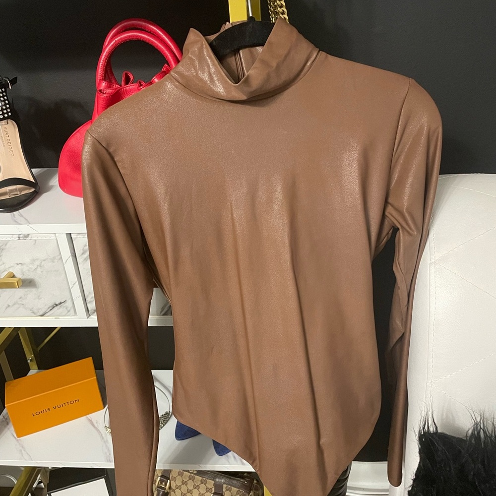 Naked Wardrobe Drip Drip Faux Leather Body Suit
